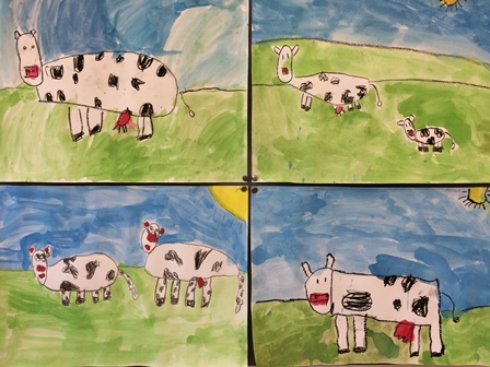 verven koe boerderij werkje kleuters